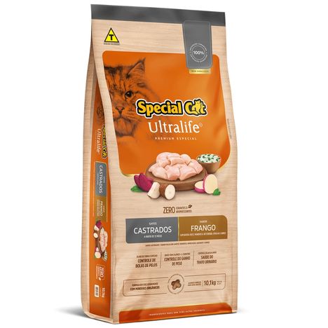 Ração Special Cat Ultralife Gatos Castrados Frango e Arroz 10 kg Ração Special Cat Ultralife Gatos Castrados Frango e Arroz 10 kg
