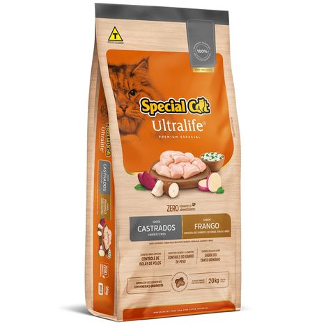 Ração Special Cat Ultralife Gatos Castrados Frango e Arroz 20 kg Ração Special Cat Ultralife Gatos Castrados Frango e Arroz 20 kg