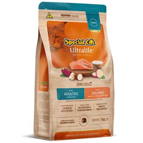 Ração Special Cat Ultralife Premium Especial Para Gatos Adultos sabor Salmão e Arroz 1 kg Ração Special Cat Ultralife Premium Especial Para Gatos Adultos sabor Salmão e Arroz 1 kg