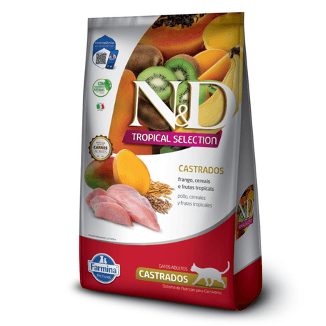 Ração Farmina N&D Tropical Selection Sabor Frango, Cereais e Frutas Tropicais Para Gatos Adultos Castrados 400g Ração Farmina N&D Tropical Selection Sabor Frango, Cereais e Frutas Tropicais Para Gatos Adultos Castrados 400g