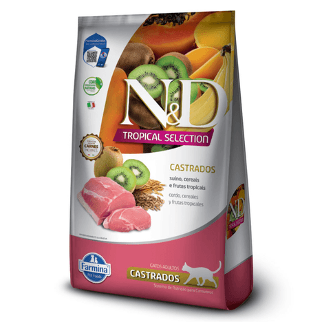 Ração Farmina N&D Tropical Selection Sabor Suíno, Cereais e Frutas Tropicais Para Gatos Adultos Castrados 400g Ração Farmina N&D Tropical Selection Sabor Suíno, Cereais e Frutas Tropicais Para Gatos Adultos Castrados 400g