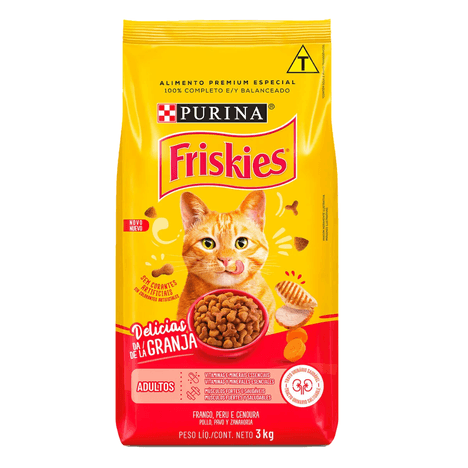 Ração Friskies Purina Delícias da Granja para Gatos Adultos 3kg