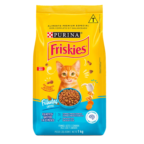 Ração Friskies Purina sabor Frango e Leite Para Gatos Filhotes 1 kg Ração Friskies Purina sabor Frango e Leite Para Gatos Filhotes 1 kg