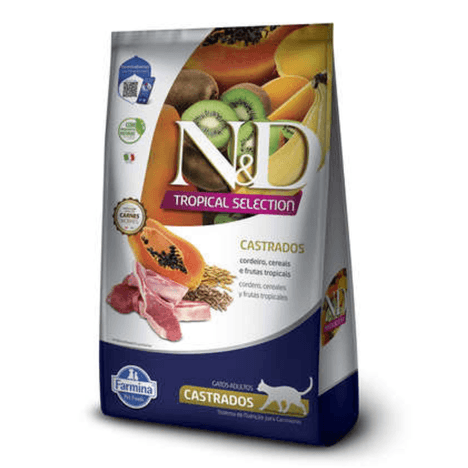 Ração Seca N&D Tropical Selection Para Gatos Adultos Castrados Sabor Cordeiro, Cereais e Frutas Tropicais 1,5 kg Ração Seca N&D Tropical Selection Para Gatos Adultos Castrados Sabor Cordeiro, Cereais e Frutas Tropicais 1,5 kg