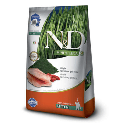 Ração Seca N&D Spirulina Para Gatos Filhotes sabor Tilápia e goji Berry 1,5 kg Ração Seca N&D Spirulina Para Gatos Filhotes sabor Tilápia e goji Berry 1,5 kg