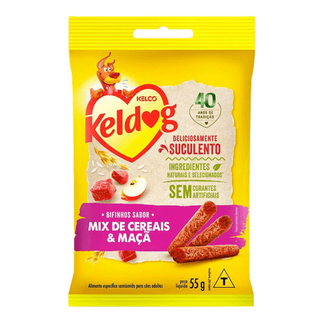 Bifinho Keldog para Cães Sabor Mix de Cereais e Maçã 55gr Bifinho Keldog para Cães Sabor Mix de Cereais e Maçã 55gr