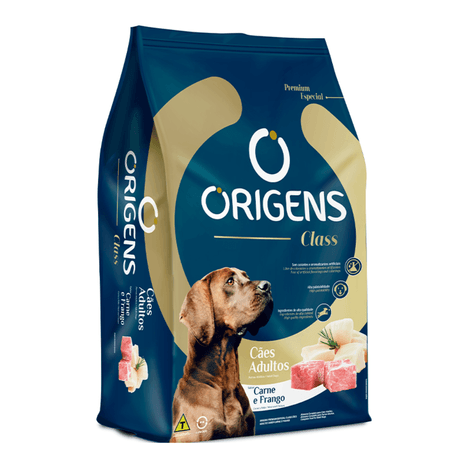 Ração Origens Class para Cães Adultos Sabor Carne e Frango 15kg