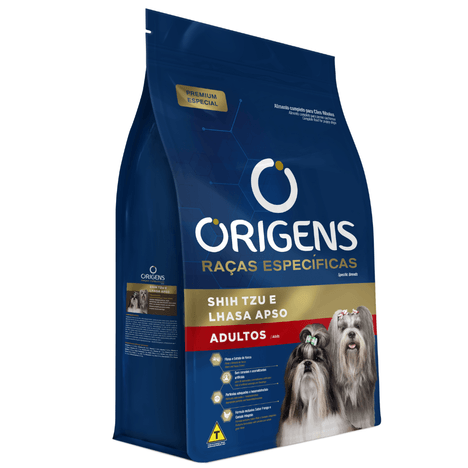 Ração Origens Raças Específicas para Shitzu e Lhasa Apso Adultos 3 kg Ração Origens Raças Específicas para Shitzu e Lhasa Apso Adultos 3 kg