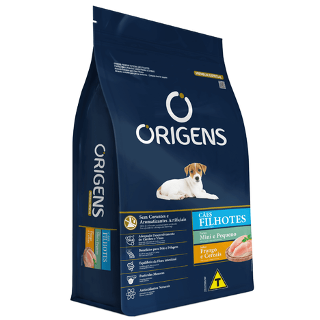 Ração Origens para Cães Filhotes de Porte Mini e Pequeno Sabor Frango e Cereais 10,1kg