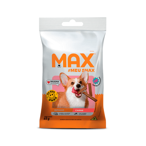 Max Snack Bifinho Sabor Carne para Cães Adultos 65gr