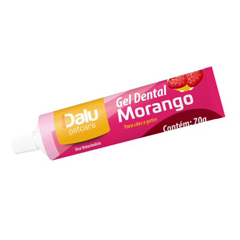 Gel Dental Dalu para Cães e Gatos Sabor Morango 70g Gel Dental Dalu para Cães e Gatos Sabor Morango 70g