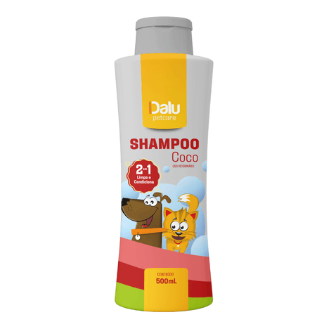 Shampoo Dalu de Coco 2 em 1 para Cães e Gatos 500ml