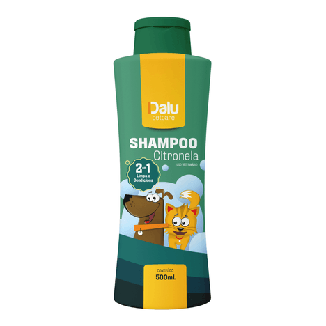 Shampoo Dalu de Citronela 2 em 1 para Cães e Gatos 500ml