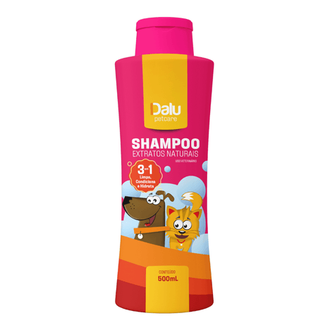 Shampoo Dalu Extratos Naturais 3 em 1 para Cães e Gatos 500ml Shampoo Dalu Extratos Naturais 3 em 1 para Cães e Gatos 500ml