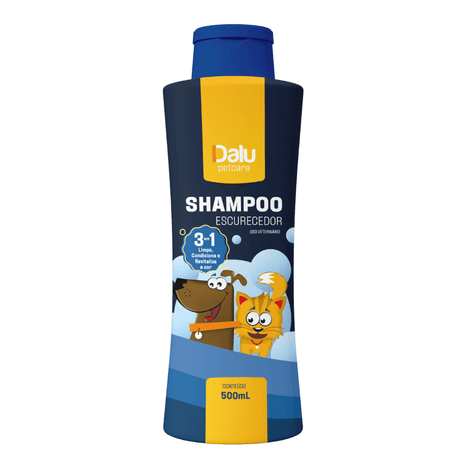 Shampoo Dalu Escurecedor 3 em 1 para Cães e Gatos 500ml