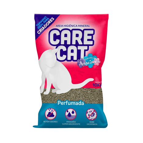 Areia Higiênica Carecat Perfumada para Gatos 10kg