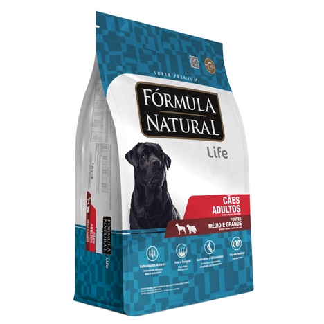 Ração Fórmula Natural Life para Cães Adultos de Raças Médias e Grandes 15kg