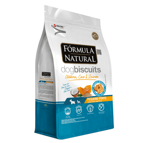 Biscoitos Fórmula Natural Dog Biscuits para Cães de Raças Pequenas e Mini Sabor Abóbora, Coco e Quinoa 250g