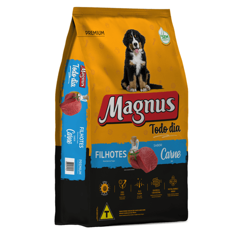 Ração Magnus Premium Todo Dia para Cães Filhotes Sabor Carne 20kg