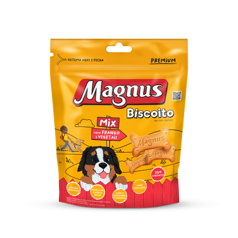 Biscoito Magnus para Cães Adultos Sabor Mix Frango e Vegetais 500gr