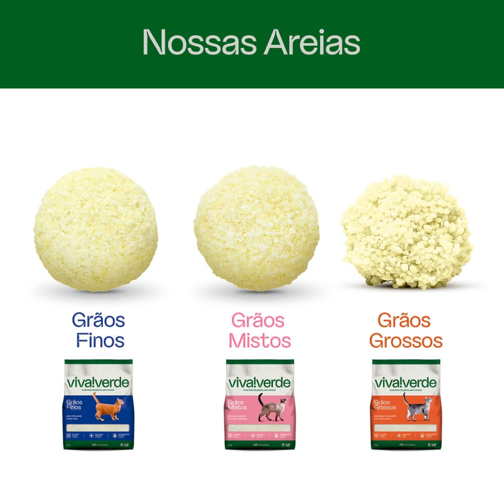 Areia Higiênica Viva Verde Grãos Grossos 4kg Petbox