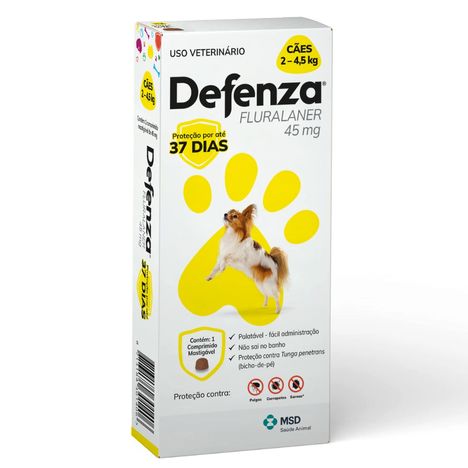 Defenza Antipulgas e Carrapatos para Cães de 2 a 4,5kg 1 Comprimido