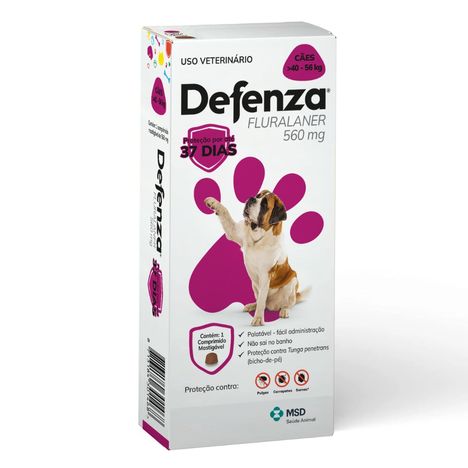 Defenza Antipulgas e Carrapatos para Cães de 40 a 56kg 1 Comprimido Defenza Antipulgas e Carrapatos para Cães de 40 a 56kg 1 Comprimido