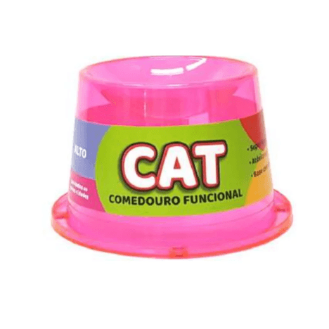 Comedouro Alto Cat Antiformiga Rosa Transparente 250ml Comedouro Alto Cat Antiformiga Rosa Transparente 250ml