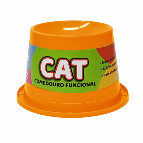 Comedouro Alto Cat Antiformiga Laranja Neon 250ml Comedouro Alto Cat Antiformiga Laranja Neon 250ml