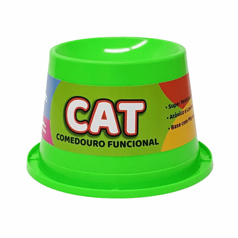 Comedouro Alto Cat Antiformiga Verde Neon 250ml Comedouro Alto Cat Antiformiga Verde Neon 250ml