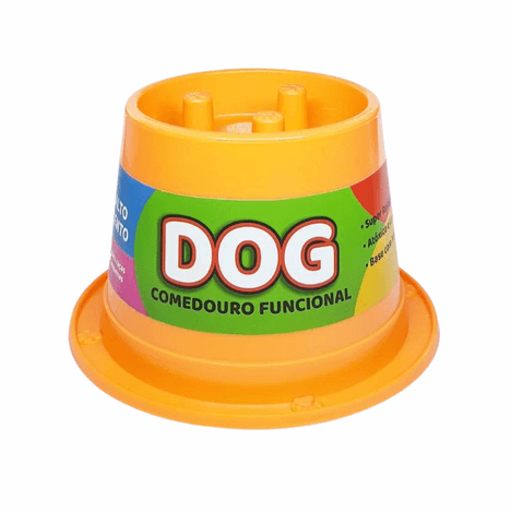 Comedouro Funcional Lento Antiformiga Laranja Neon 250ml Comedouro Funcional Lento Antiformiga Laranja Neon 250ml