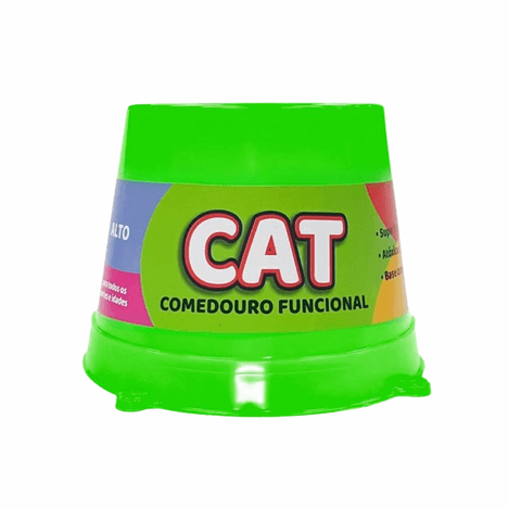 Comedouro Alto Cat Verde Neon 250ml Comedouro Alto Cat Verde Neon 250ml