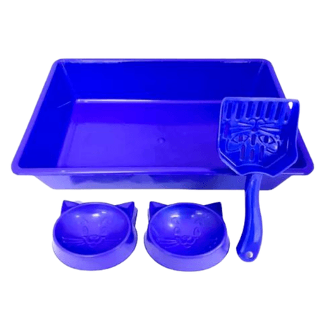 Kit Bandeja Cara de Gato Azul Kit Bandeja Cara de Gato Azul