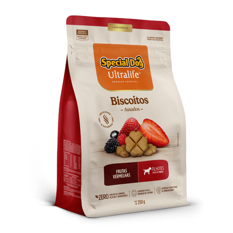 Biscoito Special Dog Ultralife para Cães Filhotes Sabor Frutas Vermelhas 250gr