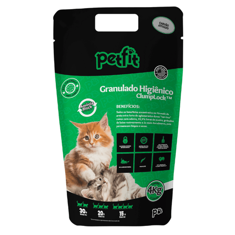 Granulado Higiênico PetFit - com Carvão Ativado 4 kg Granulado Higiênico PetFit - com Carvão Ativado 4 kg
