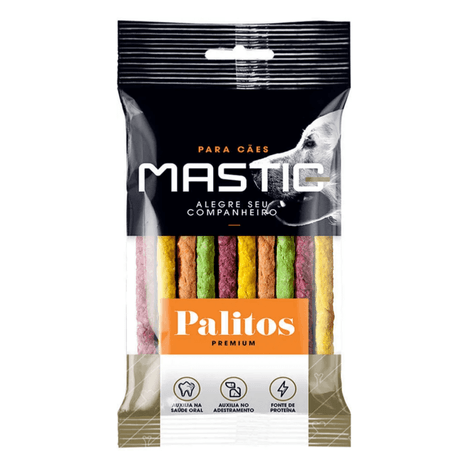 Palito Mastig Rígido 8mm Colorido 80gr