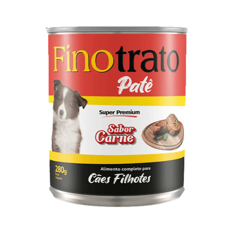 Patê em Lata Finotrato para Cães Filhotes Sabor Carne 280gr