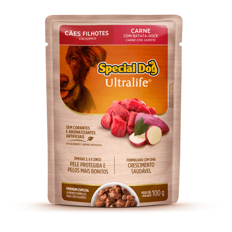 Sachê Special Dog Ultralife para Cães Filhotes Sabor Carne com Bata-Doce 100g