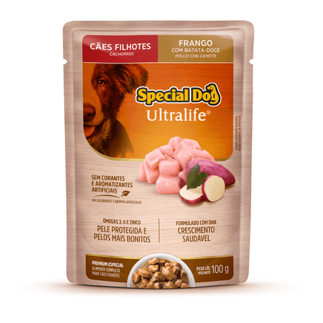 Sachê Special Dog Ultralife para Cães Filhote Sabor Frango com Bata-Doce 100g