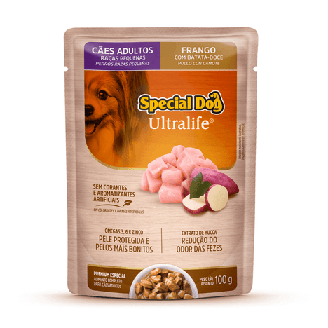 Sachê Special Dog Ultralife para Cães Adultos Raças Pequenas Sabor Frango com Bata-Doce 100g