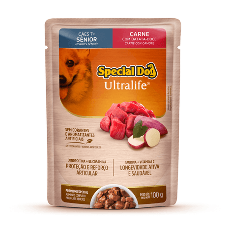 Sachê Special Dog Ultralife para Cães Sênior Raças Pequenas Sabor Carne com Bata-Doce 100g Sachê Special Dog Ultralife para Cães Sênior Raças Pequenas Sabor Carne com Bata-Doce 100g