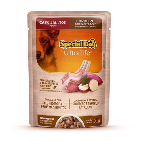 Sachê Special Dog Ultralife para Cães Adultos Sabor Cordeiro com Bata-Doce 100g