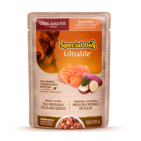 Sachê Special Dog Ultralife para Cães Adultos Sabor Salmão com Bata-Doce 100g