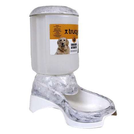 Comedouro Automático Truqys Pets Galão Mármore Carrara Cinza para Cães e Gatos