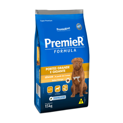 Ração Premier Fórmula para Cães Sênior de Porte Grande e Gigante Sabor Frango 15 kg Ração Premier Fórmula para Cães Sênior de Porte Grande e Gigante Sabor Frango 15 kg