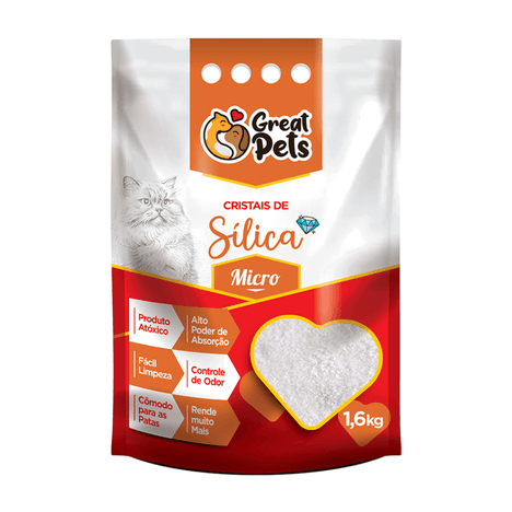Areia Higiênica Great Pets Sílica Cristal Fina para Gatos 1,6 kg Areia Higiênica Great Pets Sílica Cristal Fina para Gatos 1,6 kg