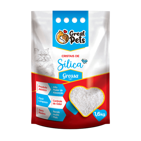 Areia Higiênica Great Pets Sílica Cristal Grossa para Gatos 1,6 kg Areia Higiênica Great Pets Sílica Cristal Grossa para Gatos 1,6 kg