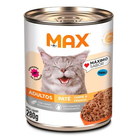 Patê Max Cat Adultos Sabor Carne e Frango 280g Patê Max Cat Adultos Sabor Carne e Frango 280g