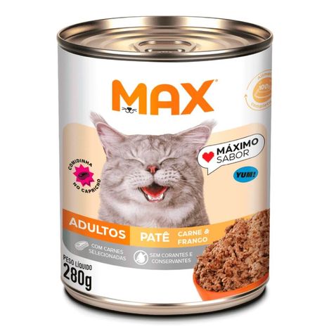 Patê Max Cat Adultos Sabor Carne e Frango 280g