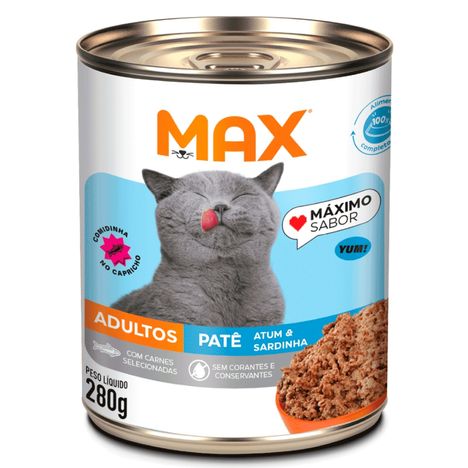 Patê Max Cat Adultos Sabor Atum e Sardinha 280g Patê Max Cat Adultos Sabor Atum e Sardinha 280g